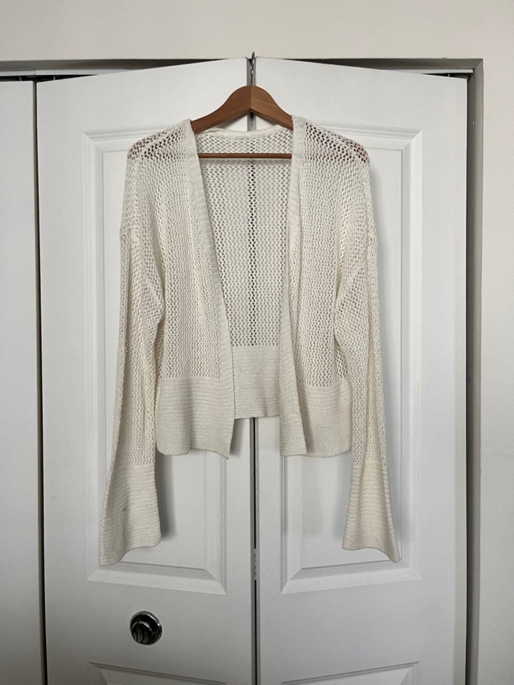 Cream Open Knit Women’s Cardigan Sweater